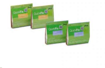 Originalabbildung der QUICKFIX-Nachfüllpackungen. Der Pflasterspender ist nicht Teil dieses Nachfüllartikels.