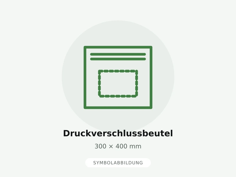 Symbolabbildung: Druckverschlussbeutel. 300 × 400 mm. Keine Produktfotografie; Lieferumfang gemäß Artikelbeschreibung.