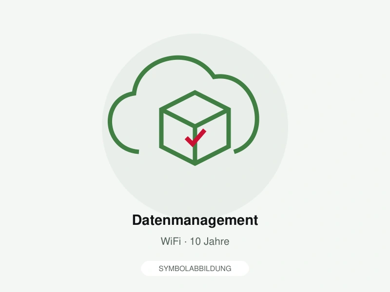 Symbolabbildung: Datenmanagement. WiFi · 10 Jahre. Keine Produktfotografie; Lieferumfang gemäß Artikelbeschreibung.