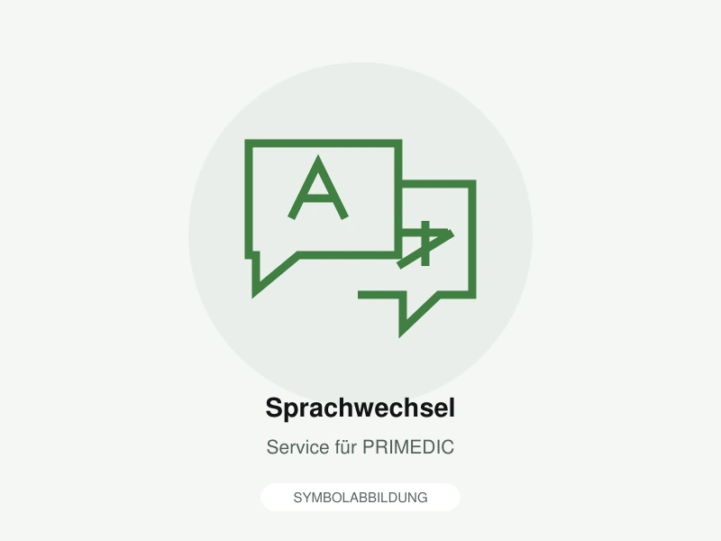 Symbolabbildung: Sprachwechsel. Service für PRIMEDIC. Keine Produktfotografie; Lieferumfang gemäß Artikelbeschreibung.