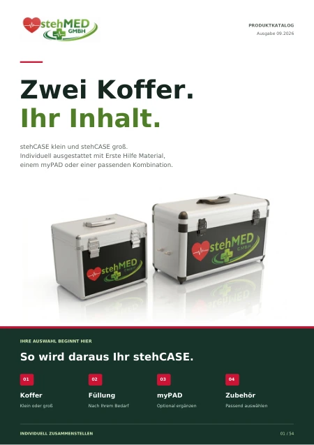 Titelseite: stehCASE Auswahlkatalog
