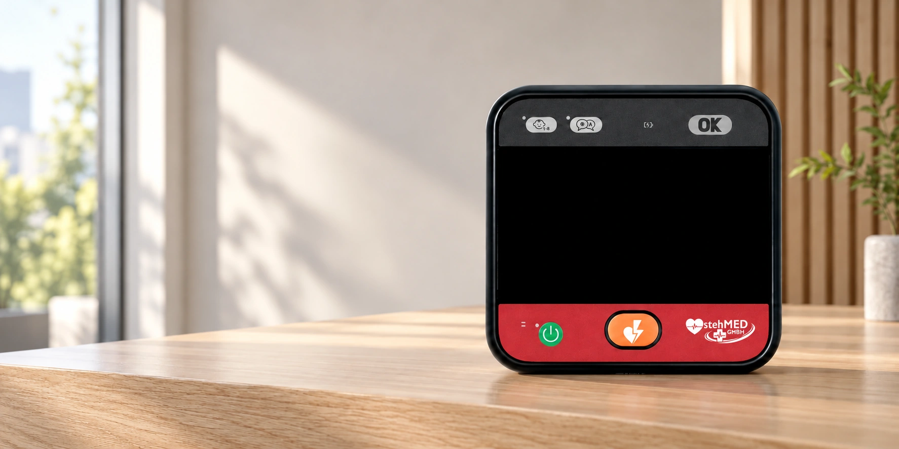 HeartSave myPAD als Hauptmotiv auf einer hellen Ablage