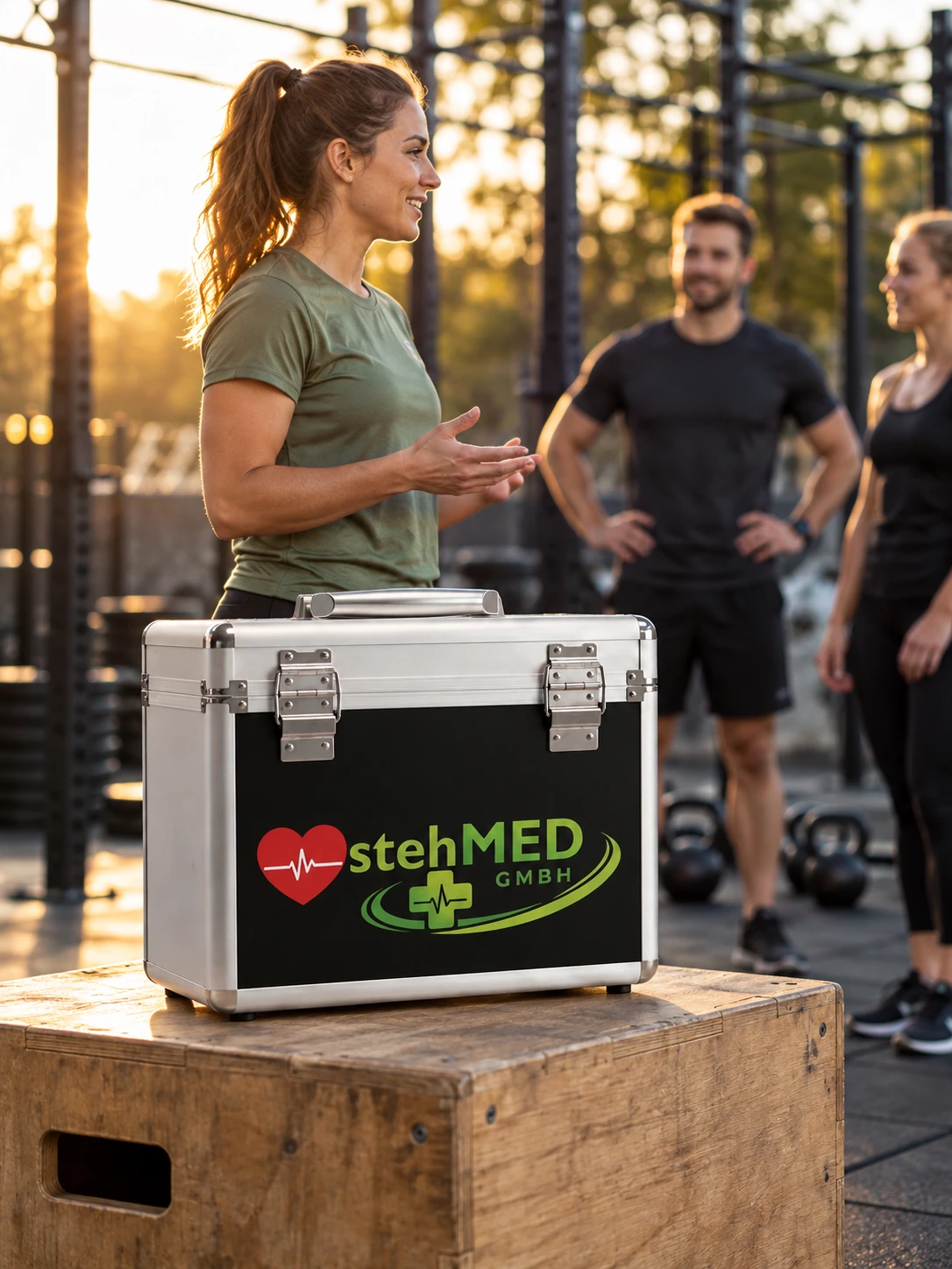 stehCASE bei der Vorbereitung eines Outdoor-Fitnesstrainings