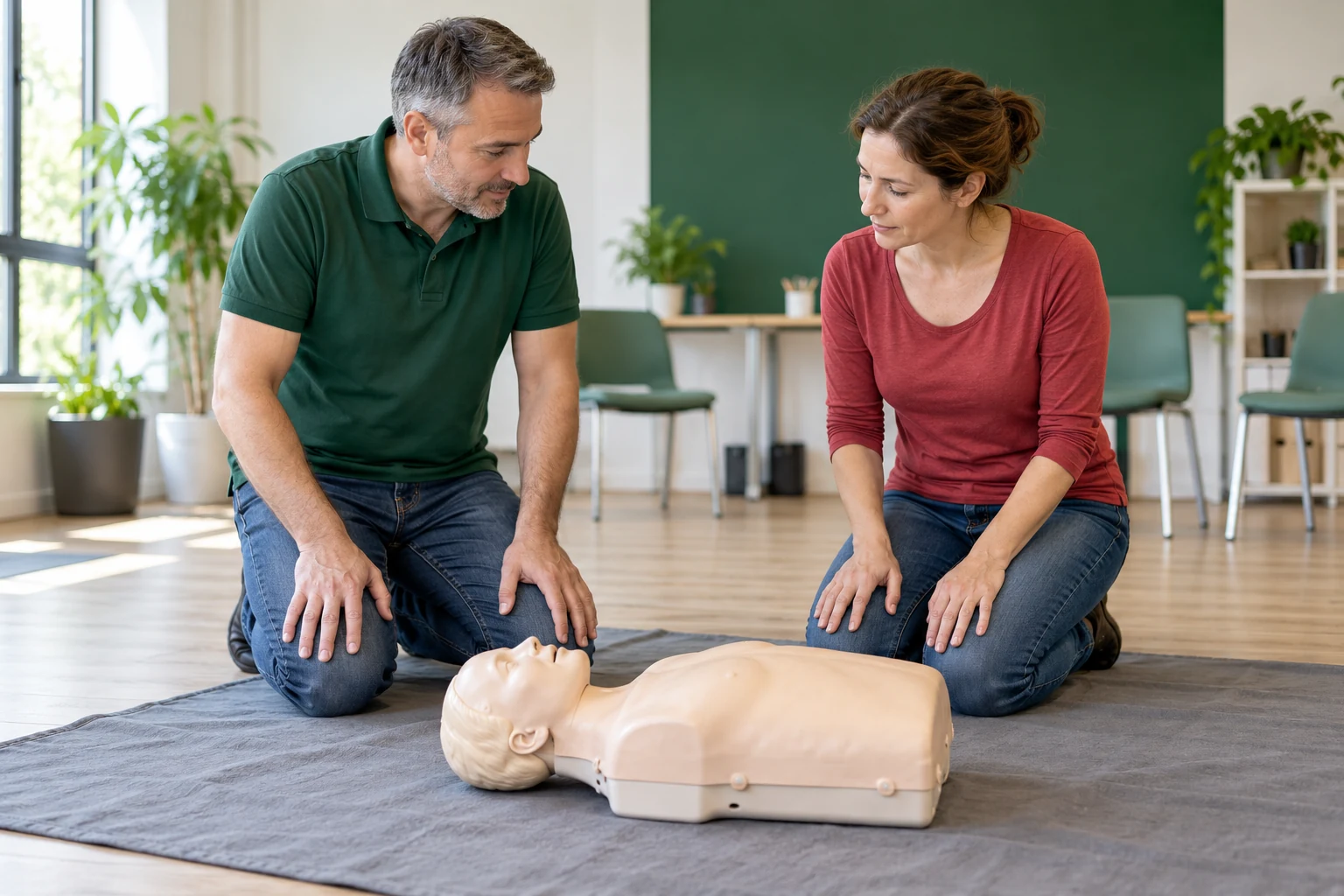 Erste Hilfe in einer ruhigen Trainingsumgebung kennenlernen